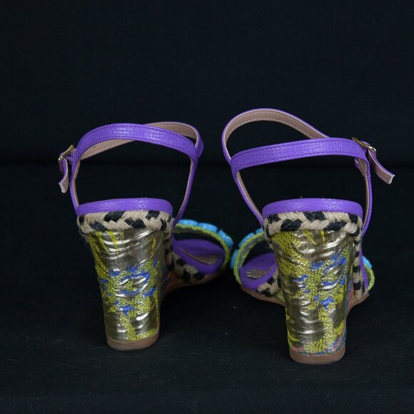 Betsey Johnson Purple Kodi Wedge Heel Sandal Size 7.5 - Picture 4 of 7